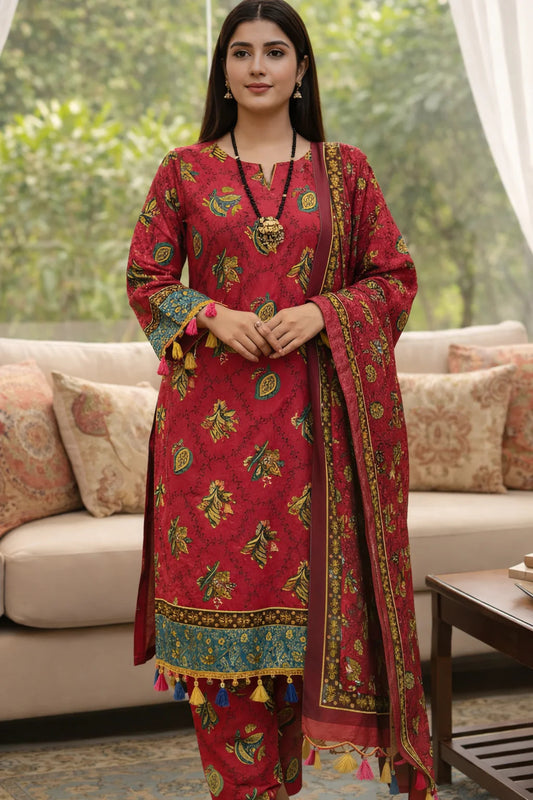 Swiss Lawn Unstitched 3 Piece Suit - A1706