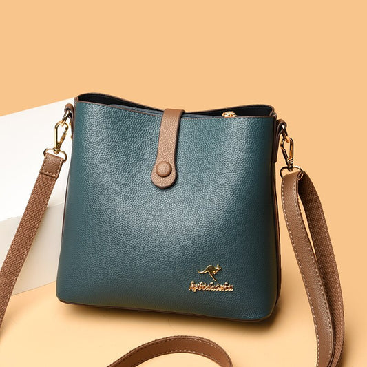 Small Women Shoulder Bag Casual Bucket Bag Female High Quality Pu Leather Messenger Handbag Ladies Solid Color Crossbody Bag Sac