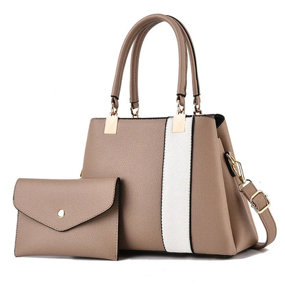 Luxury Handbags Messenger Bags Women Leather Tote Bags Quality Leather Ladies Luxury Designer 2 Piece Set Ladies Bags Handbag