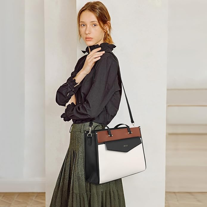 3pcs Laptop Bag for Women 15.6 Inch Leather Work Tote Bags Professional Business Office Computer Shoulder