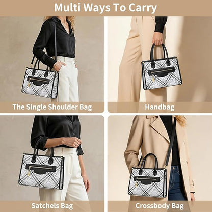 Handbags for Women, 3Pcs Women's Handbags Fashion PU Leather, Tote Shoulder Top Handle Satchel Purse Bags