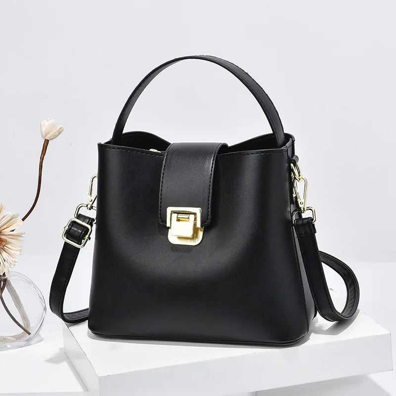 Elegant Women's Bucket Bag 2024 New Trendy Ladies Shopping Shoulder Bag Summer Luxury Designer Crossbody Bags Ladies Handbag