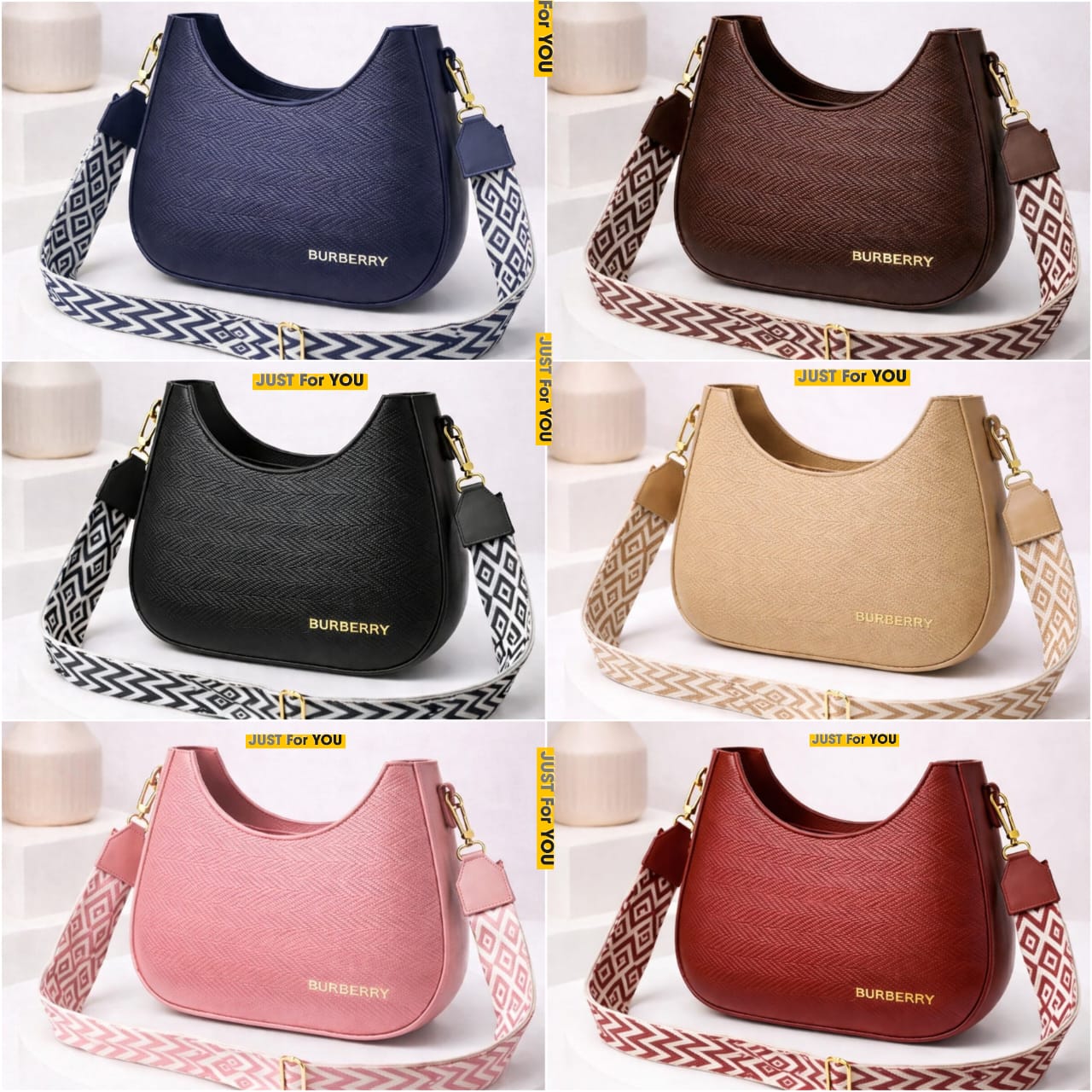 DOUBLE ZIPPER HALFMOON HANDBAG FOR FEMALE