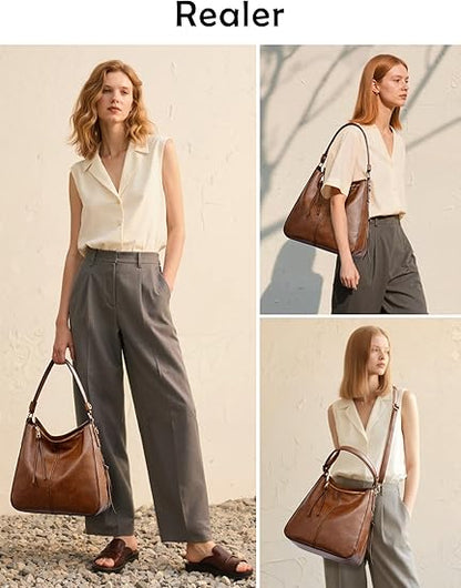 Crossbody Bags for Women Designer Faux Leather Hobo Handbags Retro Large Size Shoulder Bag Bucket Purse