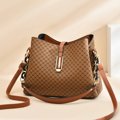 New Women's Bucket Bags Fashion Printed Women's Bag High Quality Boutique Ladies Crossbody Shoulder Bag Leather Women's Handbag