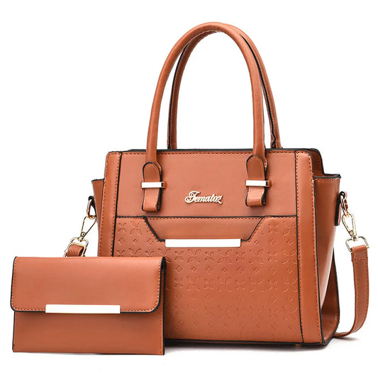 2024 Large Capacity Crossbody Composite Bag High Quality PU Single Shoulder Tote Bags Leather Embossed Women Fashion Handbags