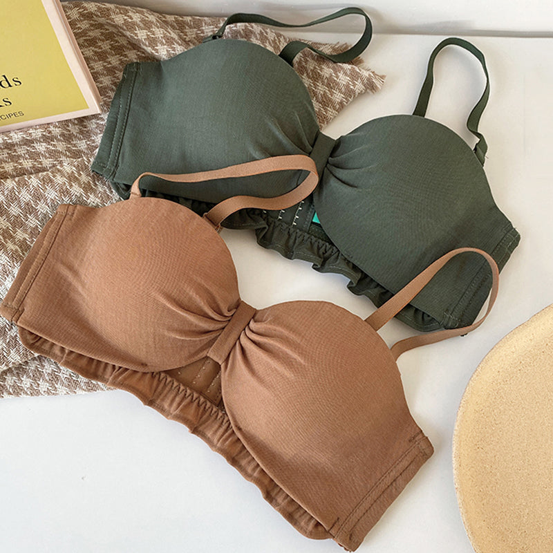 Women Strapless Sexy Lingerie Set Wireless Cotton Panties Underwear Invisible Bra Sets A B Lingerie