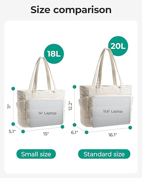 Tote Bag for Women, Lightweight Puffy Tote Bag with Compartments Shoulder Bag Handbag for Travel, Work, Gym  Lightweight