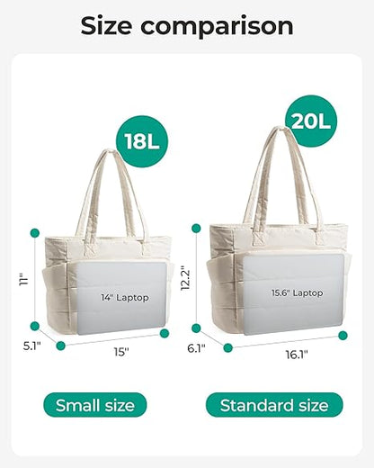 Tote Bag for Women, Lightweight Puffy Tote Bag with Compartments Shoulder Bag Handbag for Travel, Work, Gym  Lightweight