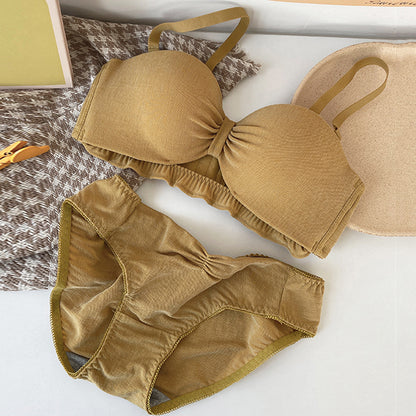Women Strapless Sexy Lingerie Set Wireless Cotton Panties Underwear Invisible Bra Sets A B Lingerie