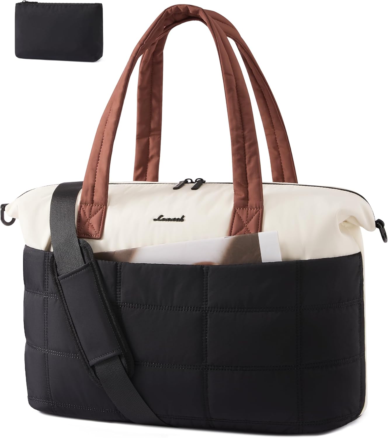 Gym Bag for Women & Men with Wet Pocket,48L Puffer Laptop Work Bags for Women with Computer Compartment,Waterproof Teacher Tote Bags Workout Weekender Carry on Travel Bag,Large Purse Handbags