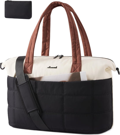 Gym Bag for Women & Men with Wet Pocket,48L Puffer Laptop Work Bags for Women with Computer Compartment,Waterproof Teacher Tote Bags Workout Weekender Carry on Travel Bag,Large Purse Handbags