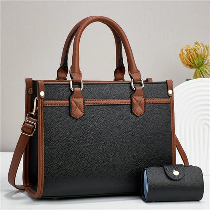 Leisure women's handbag 2024 new fashion contrasting color women's tote bag large capacity women's shoulder crossbody bag