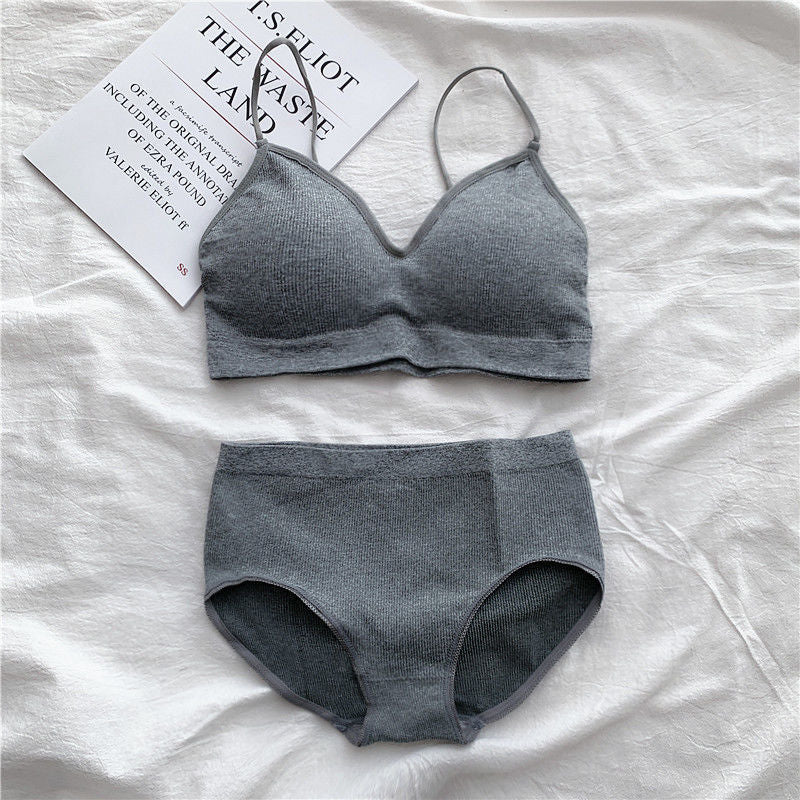Seamless Sports Underwear Set Women Wireless Padded Bra Set One Piece Tube Top Bralette Soft Breathable Lingerie