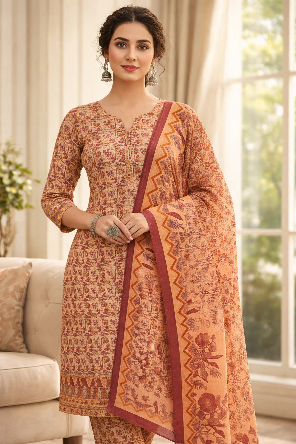 Swiss Lawn Unstitched 3 Piece Suit - A1707