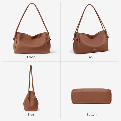 Shoulder Bag for Women Pebbled Vegan Leather Purses Soft Hobo Handbag Supple Bag for Travel Work