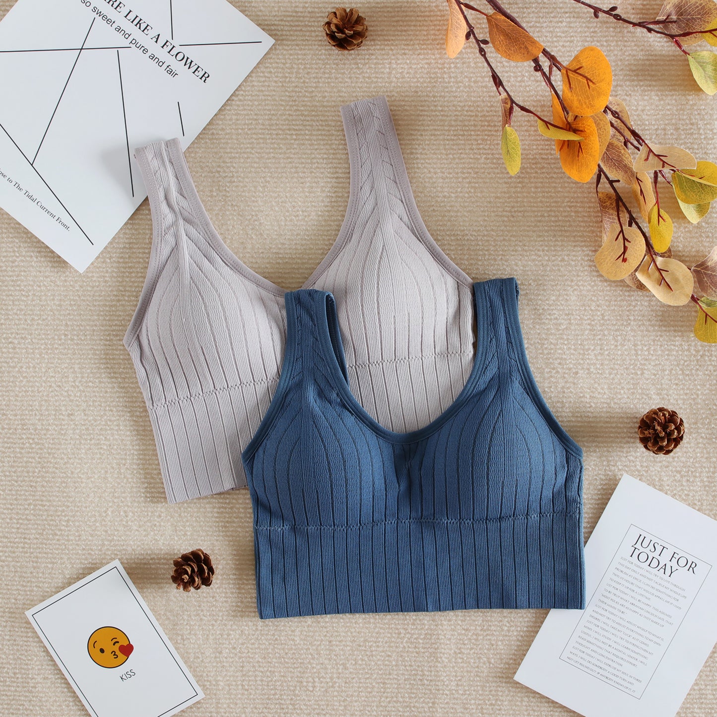 Women Seamless Crop Top Summer Sports Tube Tops Bra Female Fitness Base Tank Sleeveless Camis Underwear 2023