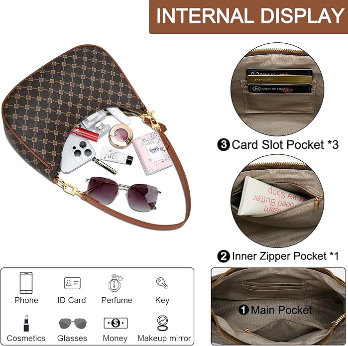 Shoulder Bag for Women Cute Hobo Purses and Handbags Retro Clutch Underarm Purse  Cute - Multicolour