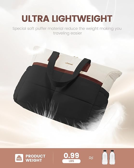 Tote Bag for Women,Light Puffer Tote Bag with Multi-pockets,Stylish Carry on Laptop Bags for Daily,Travel,Work,Gym