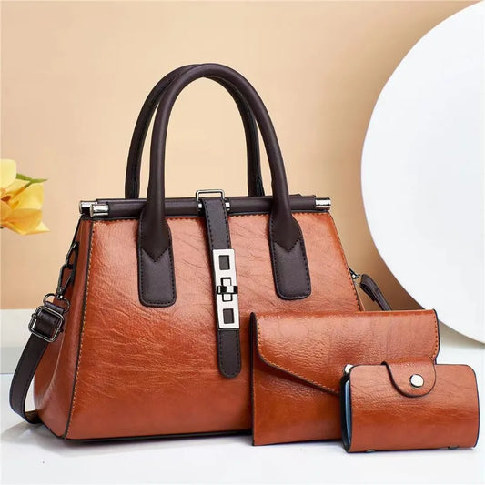 Simple Womens Crossbody Bag Women's Fashion Shoulder Bag 3 Piece Set Handbag Versatile Sturdy Women Bags Shopper Purses Clutch
