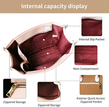 3Pcs Purses and Handbags Set for Women, Top Handle Satchel Shoulder Crossbody Tote Bag Purse with Wallet