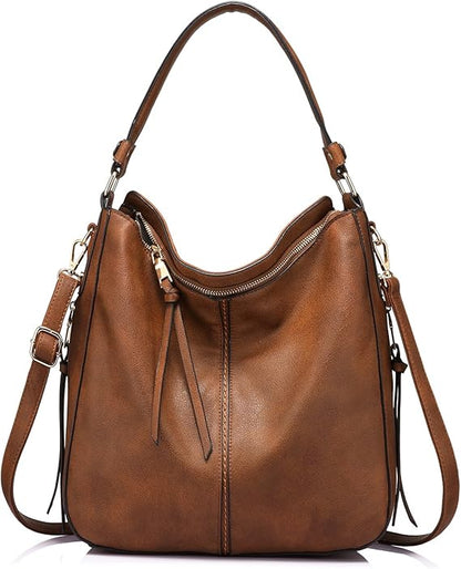 Crossbody Bags for Women Designer Faux Leather Hobo Handbags Retro Large Size Shoulder Bag Bucket Purse