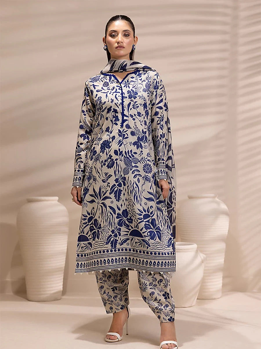 Unstitched Breeze Lawn Suit, All Over Stylish Printed Summer Wear Collection – Random Article VG- 2