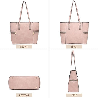 Purses and Handbags for Women Tote Bag Shoulder Bag Top Handle Satchel Purse Set with Wallet Large Work Tote 3pcs
