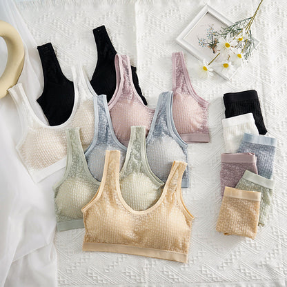 Lace Meshcrop Top Women Sexy Female Lingerie Breathable Underwear Wireless Padded Bandeau Streetwear Camisole