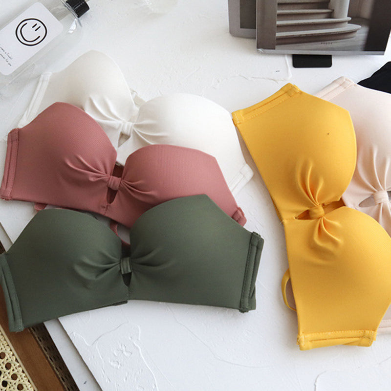 For Women Red Green Padded Bra Sets Lovely Cut Out Mesh Panties Wireless Underwear Sexy Lingerie A B C Seamless