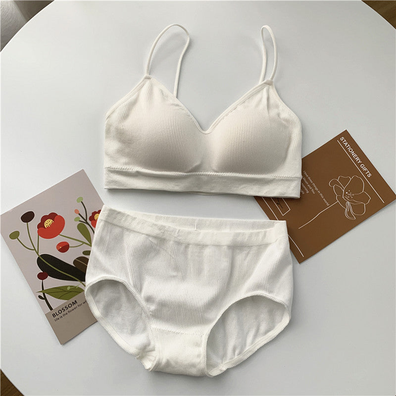 Seamless Sports Underwear Set Women Wireless Padded Bra Set One Piece Tube Top Bralette Soft Breathable Lingerie