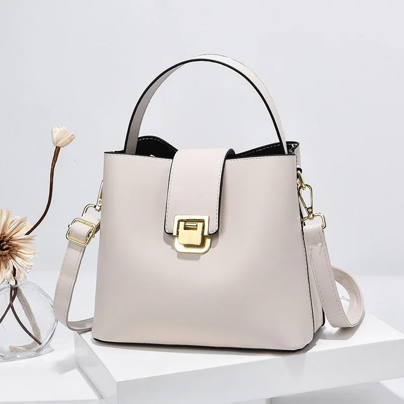 Elegant Women's Bucket Bag 2024 New Trendy Ladies Shopping Shoulder Bag Summer Luxury Designer Crossbody Bags Ladies Handbag