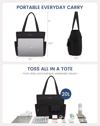 Bag for Women 15.6 Inch,Multi-pocket Teacher Tote Nurse Bag Work Tote Bag Computer Bags,Utility Large Purse Handbags with Laptop Compartments for Daily,College,Travel,Busiess,Office