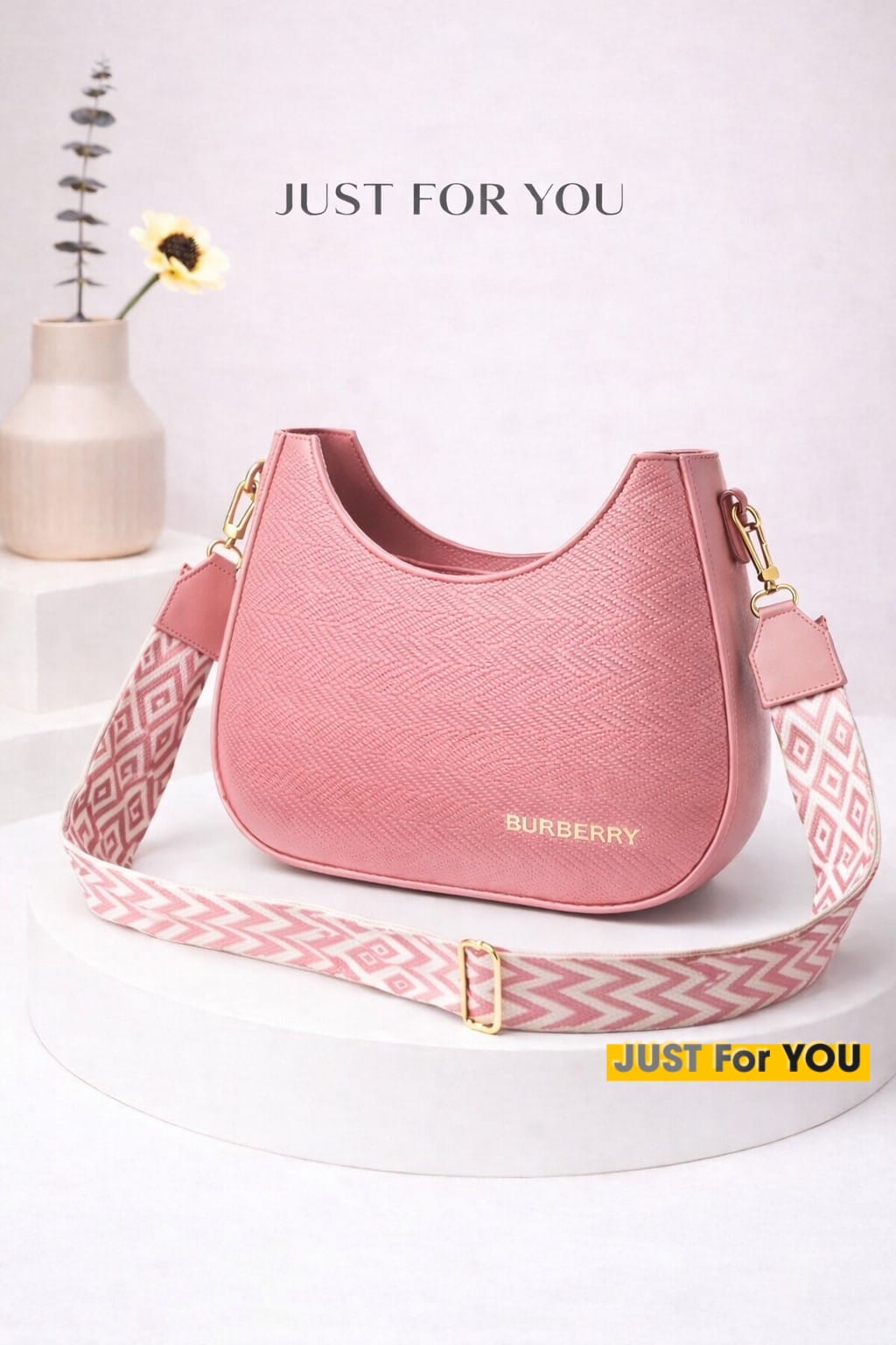 DOUBLE ZIPPER HALFMOON HANDBAG FOR FEMALE