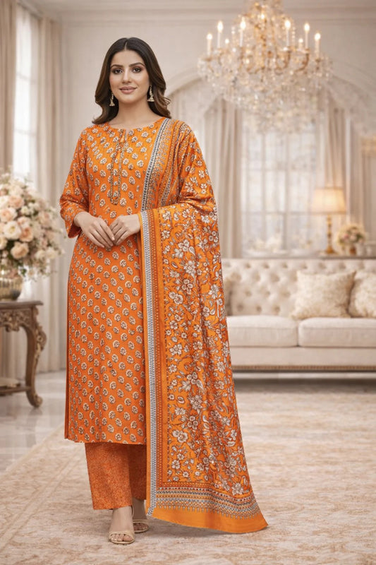 Swiss Lawn Unstitched 3 Piece Suit - A1708
