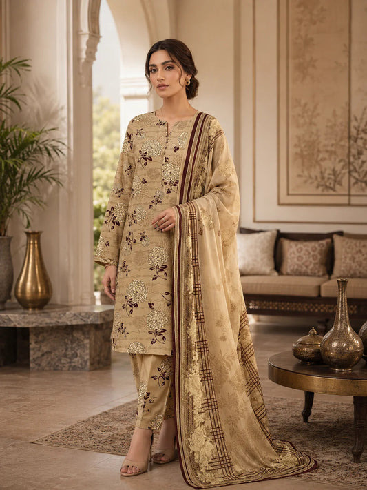 Swiss Lawn Unstitched 3 Piece Suit - A1733