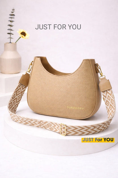 DOUBLE ZIPPER HALFMOON HANDBAG FOR FEMALE