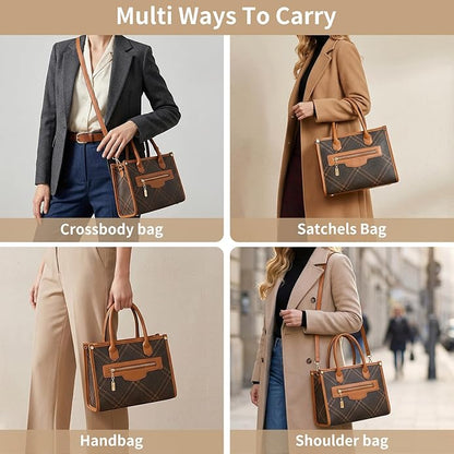 Purses and Handbags for Women, 3Pcs Women's Handbags Fashion PU Leather, Tote Shoulder Top Handle Satchel Purse Bags