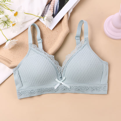 New Women Bra Sexy Lace Triangle Cup Brassiere Small Breasts Wireless Adjustable Lingerie Underwear
