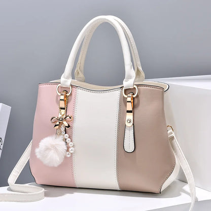 Fashion Three Color Patchwork Women's Bag New Elegant Women's Handbag Large Capacity Designer Shoulder Bag Women's Crossbody Bag