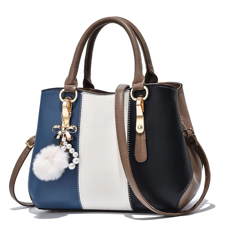 Fashion Three Color Patchwork Women's Bag New Elegant Women's Handbag Large Capacity Designer Shoulder Bag Women's Crossbody Bag