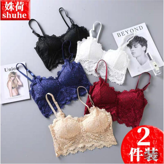 Women Lace Push Up Cotton Double padded bra for women and girls