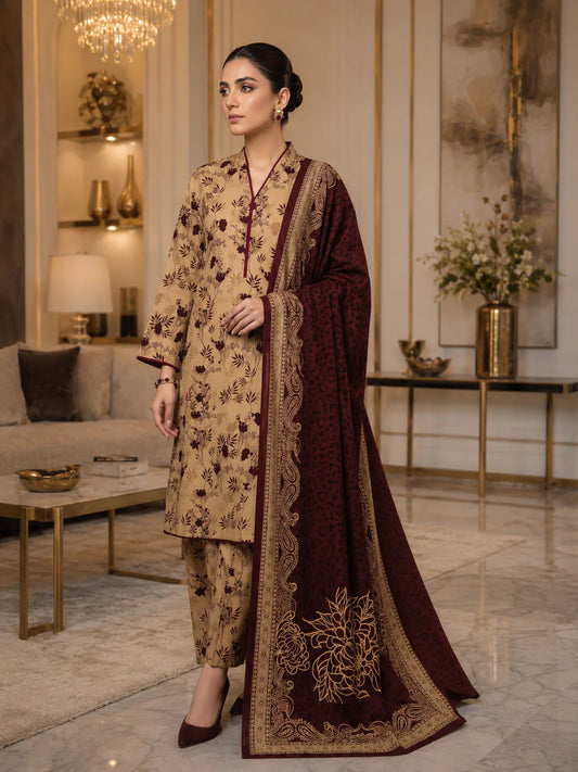 Swiss Lawn Unstitched 3 Piece Suit - A1744