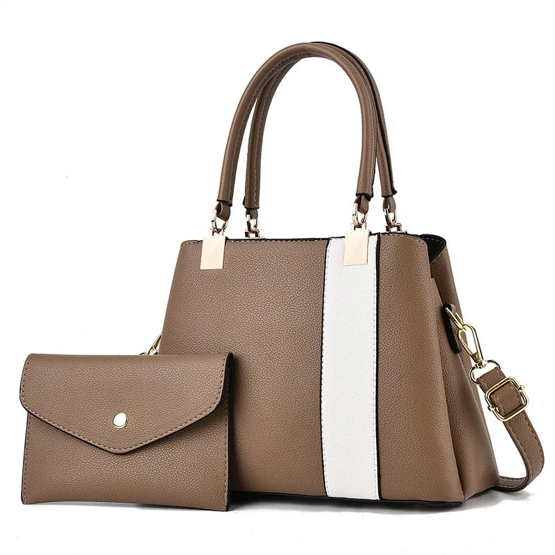 Luxury Handbags Messenger Bags Women Leather Tote Bags Quality Leather Ladies Luxury Designer 2 Piece Set Ladies Bags Handbag
