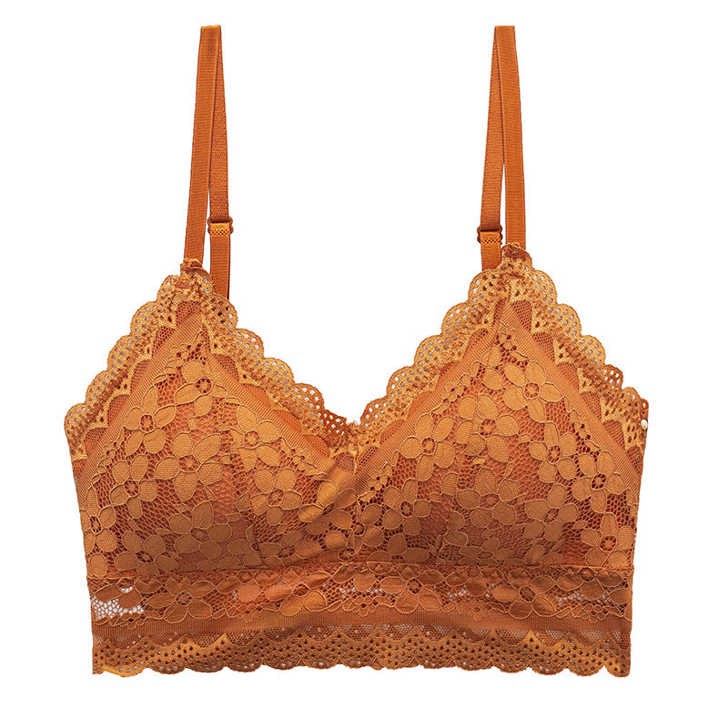 Sexy Lace No Rims Bras Female Brassiere Seamless Underwear Women's Thin Bra with Wire Free Gather Lingerie Bralette