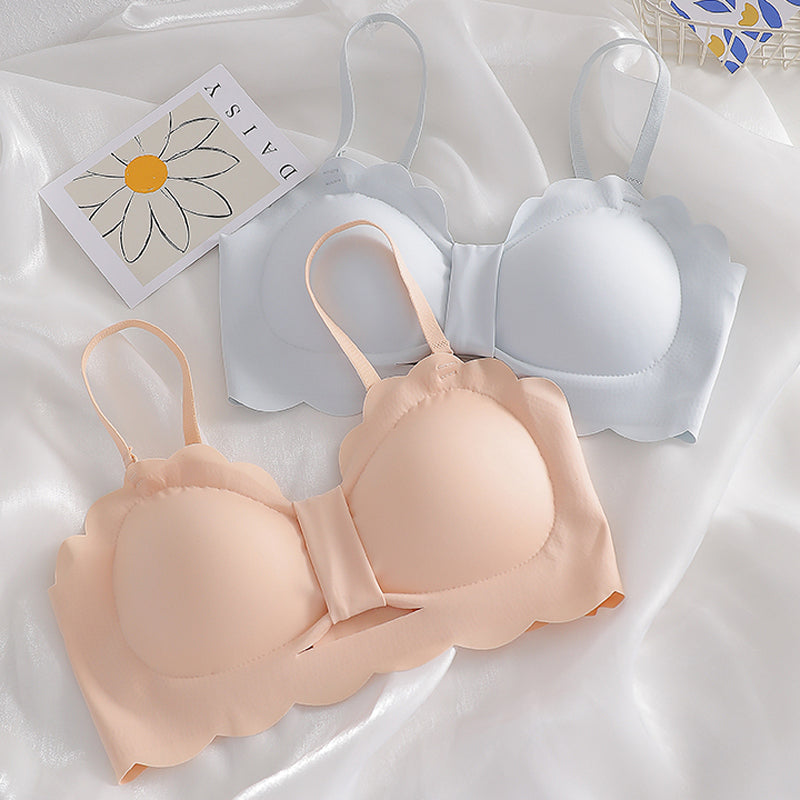 Women Red Skin Bralette Cotton Panties Bra Sets Half Cup Padded Sexy Lingerie Sets Wireless Underwear A B