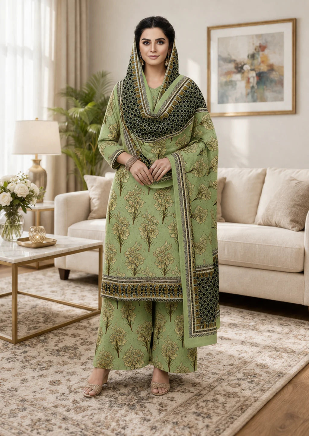 Unstitched Breeze Lawn Suit, All Over Stylish Printed Summer Wear Collection – Random Article VG- 23