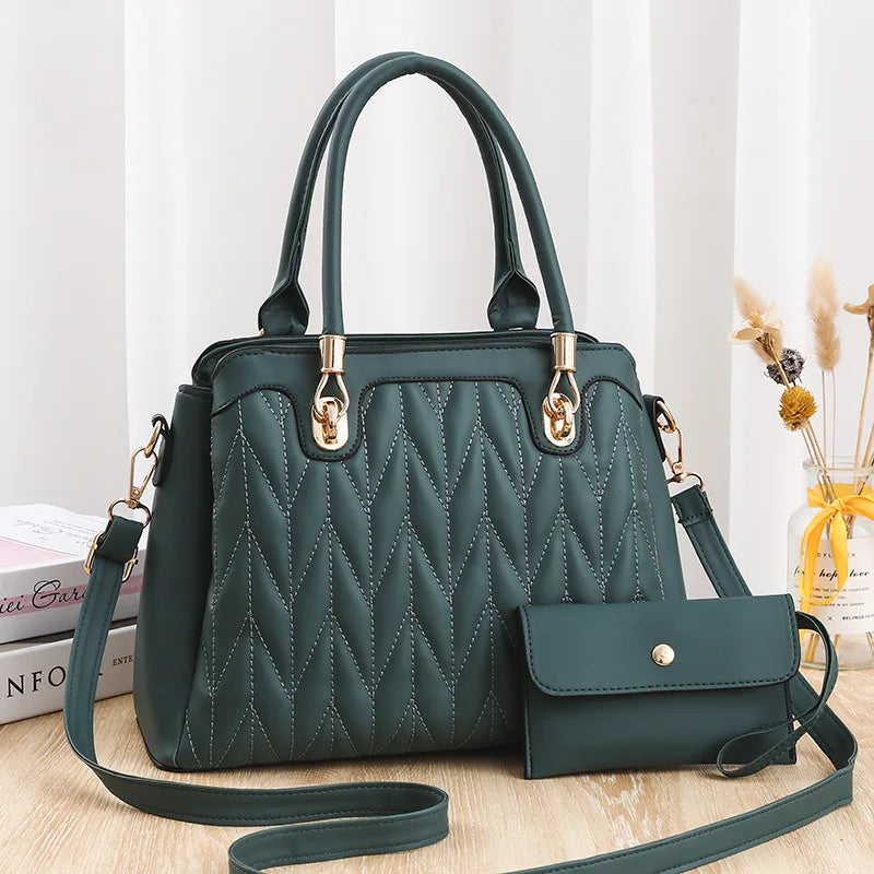 2024 Fashion New Women's Shoulder Bag Wrinkled PU Handbag Luxury Brand Designer Crossbody Bag Large Capacity Commuter Tote Bag