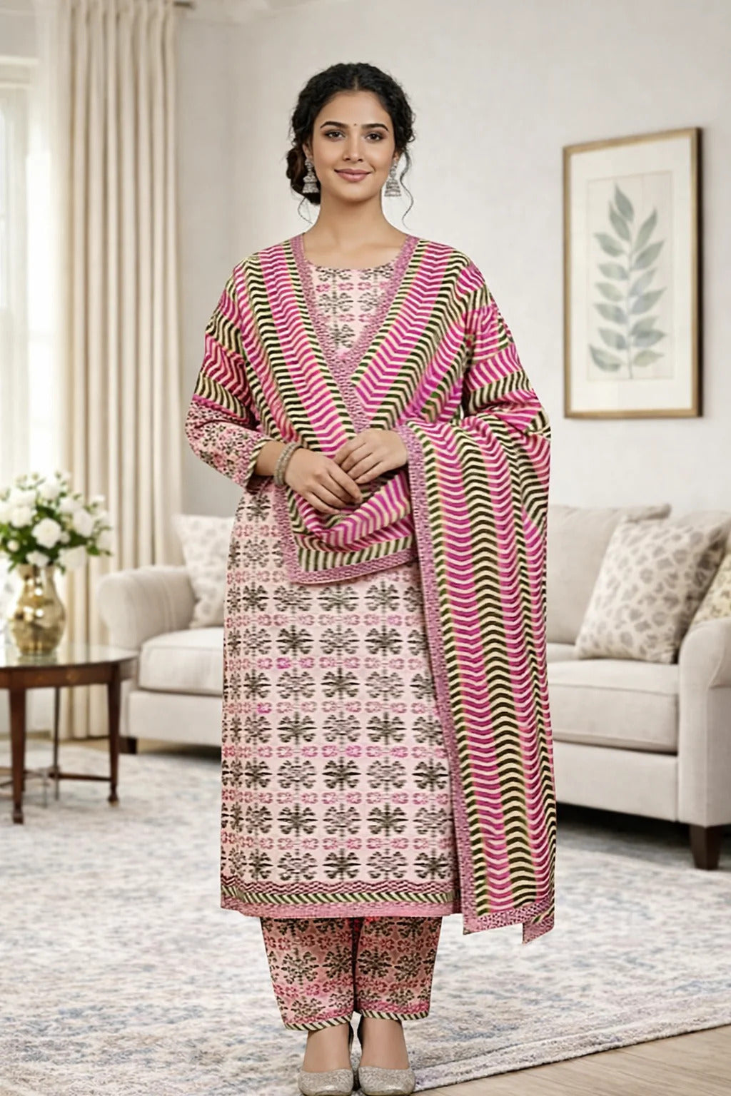 Swiss Lawn Unstitched 3 Piece Suit - A1789