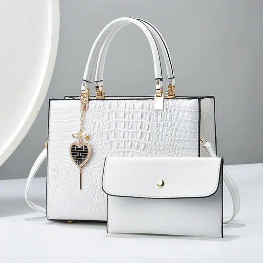 2024 New Crocodile Pattern Fashion Women's Handbag with Wallet Casual Large Capacity Tote Bag Women's Shoulder Crossbody Bag